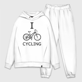 Мужской костюм хлопок OVERSIZE с принтом I love cycling в Санкт-Петербурге,  |  | bicycle | bike | bmx | cycling | enjoy | i | like | love | moto | ride | rider | sport | байк | велик | вело | велосипед | велосипедист | ездить | зож | катать | кататься | лето | спорт | спортсмен