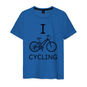 Мужская футболка хлопок с принтом I love cycling в Санкт-Петербурге, 100% хлопок | прямой крой, круглый вырез горловины, длина до линии бедер, слегка спущенное плечо. | Тематика изображения на принте: bicycle | bike | bmx | cycling | enjoy | i | like | love | moto | ride | rider | sport | байк | велик | вело | велосипед | велосипедист | ездить | зож | катать | кататься | лето | спорт | спортсмен