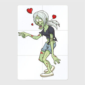 Магнитный плакат 2Х3 с принтом Zombie love в Санкт-Петербурге, Полимерный материал с магнитным слоем | 6 деталей размером 9*9 см | Тематика изображения на принте: heart | love | zombie | зомби | любовь | сердце