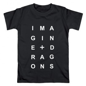 Мужская футболка хлопок с принтом Imagine Dragons в Санкт-Петербурге, 100% хлопок | прямой крой, круглый вырез горловины, длина до линии бедер, слегка спущенное плечо. | imagine dragons