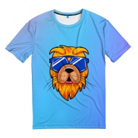 Мужская футболка 3D с принтом Dog hipster в Санкт-Петербурге, 100% полиэфир | прямой крой, круглый вырез горловины, длина до линии бедер | animal | beast | brand | brute | dog | pet | голова животного | животные | лето | очки | собака | хипстер | шерсть