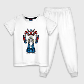 Детская пижама хлопок с принтом Оптимус Прайм в Санкт-Петербурге, 100% хлопок |  брюки и футболка прямого кроя, без карманов, на брюках мягкая резинка на поясе и по низу штанин
 | autobot | robot | transformers | автобот | кибертрон | оптимус | прайм | робот