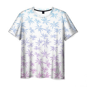 Мужская футболка 3D с принтом Palm Rise Gradient в Санкт-Петербурге, 100% полиэфир | прямой крой, круглый вырез горловины, длина до линии бедер | palm | rise