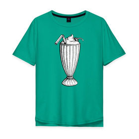 Мужская футболка хлопок Oversize с принтом 5$ Milkshake в Санкт-Петербурге, 100% хлопок | свободный крой, круглый ворот, “спинка” длиннее передней части | pulp fiction | винсент вега | криминальное чтиво | милкшейк | мия уоллес | пятидолларовый молочный коктейль