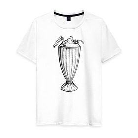Мужская футболка хлопок с принтом 5$ Milkshake в Санкт-Петербурге, 100% хлопок | прямой крой, круглый вырез горловины, длина до линии бедер, слегка спущенное плечо. | pulp fiction | винсент вега | криминальное чтиво | милкшейк | мия уоллес | пятидолларовый молочный коктейль
