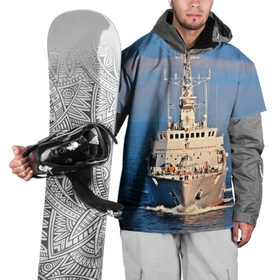 Накидка на куртку 3D с принтом Тральщик в Санкт-Петербурге, 100% полиэстер |  | балтийское море | корабль | судно | флот