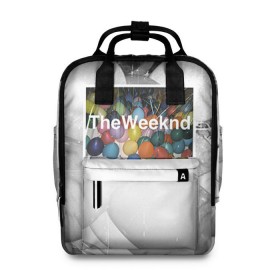 Женский рюкзак 3D с принтом The Weeknd в Санкт-Петербурге, 100% полиэстер | лямки с регулируемой длиной, сверху ручки, чтобы рюкзак нести как сумку. Основное отделение закрывается на молнию, как и внешний карман. Внутри два дополнительных кармана, один из которых закрывается на молнию. По бокам два дополнительных кармашка, куда поместится маленькая бутылочка
 | Тематика изображения на принте: the weeknd | викенд | тесфайе | уикенд