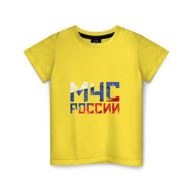 Детская футболка хлопок с принтом МЧС России в Санкт-Петербурге, 100% хлопок | круглый вырез горловины, полуприлегающий силуэт, длина до линии бедер | авария | пожар | пожарные | россия | рф | служба спасения | спасатель | триколор | флаг | чрезвычайные ситуации