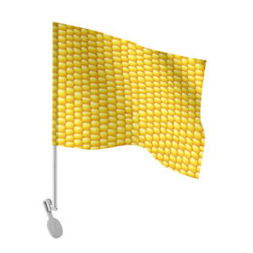 Флаг для автомобиля с принтом Сладкая вареная кукуруза в Санкт-Петербурге, 100% полиэстер | Размер: 30*21 см | еда | кукуруза