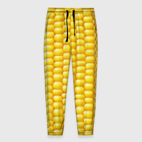 Мужские брюки 3D с принтом Сладкая вареная кукуруза в Санкт-Петербурге, 100% полиэстер | манжеты по низу, эластичный пояс регулируется шнурком, по бокам два кармана без застежек, внутренняя часть кармана из мелкой сетки | еда | кукуруза