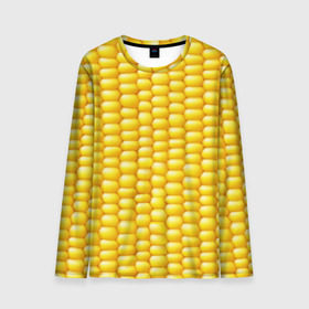 Мужской лонгслив 3D с принтом Сладкая вареная кукуруза в Санкт-Петербурге, 100% полиэстер | длинные рукава, круглый вырез горловины, полуприлегающий силуэт | Тематика изображения на принте: еда | кукуруза