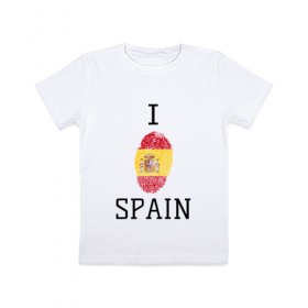 Детская футболка хлопок с принтом Отпечаток испании в Санкт-Петербурге, 100% хлопок | круглый вырез горловины, полуприлегающий силуэт, длина до линии бедер | 