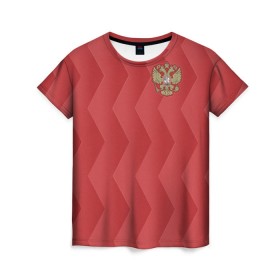 Женская футболка 3D с принтом Сборная России в Санкт-Петербурге, 100% полиэфир ( синтетическое хлопкоподобное полотно) | прямой крой, круглый вырез горловины, длина до линии бедер | 2017 |   | конфедераций | кубок | россия | сборная