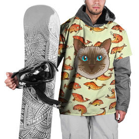 Накидка на куртку 3D с принтом Котик в рыбках! в Санкт-Петербурге, 100% полиэстер |  | Тематика изображения на принте: животные | коты | котэ | котята | милые животные | прикольные | рыба | рыбки | цветные | яркие