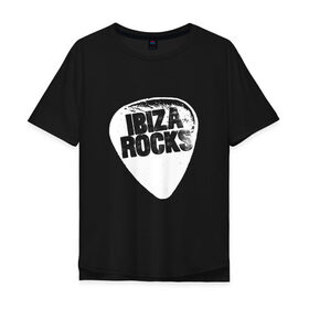 Мужская футболка хлопок Oversize с принтом Ibiza Rocks Black & White в Санкт-Петербурге, 100% хлопок | свободный крой, круглый ворот, “спинка” длиннее передней части | Тематика изображения на принте: dj | ibiza | pink | rocks | вечеринка | гламур | диджей | дизайн | ибица | клуб | мода | остров | отпуск | пафос | путешествие | рок | стиль