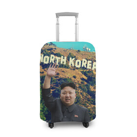 Чехол для чемодана 3D с принтом NORTH KOREA в Санкт-Петербурге, 86% полиэфир, 14% спандекс | двустороннее нанесение принта, прорези для ручек и колес | hollywood | kim jong un | north korea | ким чен ын | северная корея
