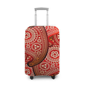 Чехол для чемодана 3D с принтом Турецкий огурец в Санкт-Петербурге, 86% полиэфир, 14% спандекс | двустороннее нанесение принта, прорези для ручек и колес | 3d | абстракция | арт | индийский | турецкий огурец | узор | фигуры | цветы
