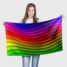 Флаг 3D с принтом Радужные цвета в Санкт-Петербурге, 100% полиэстер | плотность ткани — 95 г/м2, размер — 67 х 109 см. Принт наносится с одной стороны | радуга | цвет