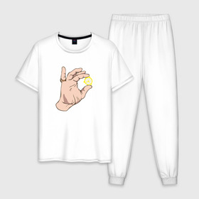 Мужская пижама хлопок с принтом Золотые часы в Санкт-Петербурге, 100% хлопок | брюки и футболка прямого кроя, без карманов, на брюках мягкая резинка на поясе и по низу штанин
 | криминальное чтиво | тарантино