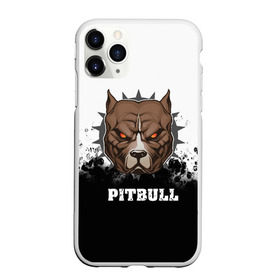 Чехол для iPhone 11 Pro матовый с принтом Pitbull в Санкт-Петербурге, Силикон |  | 3d | dog | pitbull | абстракция | животные | краска | собака | черно белый