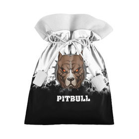 Подарочный 3D мешок с принтом Pitbull в Санкт-Петербурге, 100% полиэстер | Размер: 29*39 см | 3d | dog | pitbull | абстракция | животные | краска | собака | черно белый