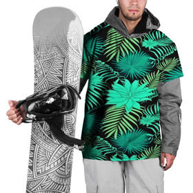 Накидка на куртку 3D с принтом Tropical pattern в Санкт-Петербурге, 100% полиэстер |  | 3d | арт | лето | листья | пальмы | текстура | узор | цветы