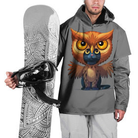 Накидка на куртку 3D с принтом Совокот в Санкт-Петербурге, 100% полиэстер |  | cat | craft the world | owl | кот | кошка | птица | сова