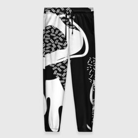 Женские брюки 3D с принтом Черно-белый узор в Санкт-Петербурге, полиэстер 100% | прямой крой, два кармана без застежек по бокам, с мягкой трикотажной резинкой на поясе и по низу штанин. В поясе для дополнительного комфорта — широкие завязки | abstraction | абстракция | геометрия | грани | линии | полигоны | сочетания | текстура | узоры | черно белый