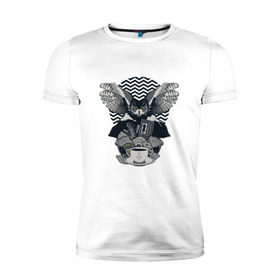 Мужская футболка премиум с принтом Twin Peaks в Санкт-Петербурге, 92% хлопок, 8% лайкра | приталенный силуэт, круглый вырез ворота, длина до линии бедра, короткий рукав | арт | птицы | сериалы | сова | твин пикс | фильмы