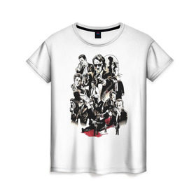Женская футболка 3D с принтом Бешеные псы в Санкт-Петербурге, 100% полиэфир ( синтетическое хлопкоподобное полотно) | прямой крой, круглый вырез горловины, длина до линии бедер | бешеные псы | тарантино