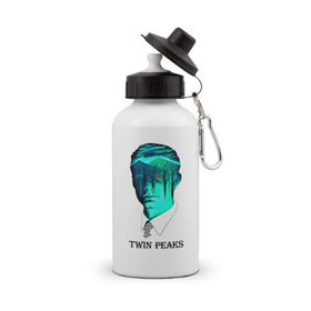 Бутылка спортивная с принтом Twin Peaks в Санкт-Петербурге, металл | емкость — 500 мл, в комплекте две пластиковые крышки и карабин для крепления | Тематика изображения на принте: арт | дейл купер | сериал | твин пикс | фильм
