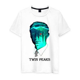 Мужская футболка хлопок с принтом Twin Peaks в Санкт-Петербурге, 100% хлопок | прямой крой, круглый вырез горловины, длина до линии бедер, слегка спущенное плечо. | арт | дейл купер | сериал | твин пикс | фильм