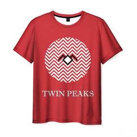 Мужская футболка 3D с принтом Twin Peaks в Санкт-Петербурге, 100% полиэфир | прямой крой, круглый вырез горловины, длина до линии бедер | 3d | арт | надпись | сериал | твин пикс | фильмы