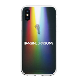 Чехол для iPhone XS Max матовый с принтом Imagine Dragons в Санкт-Петербурге, Силикон | Область печати: задняя сторона чехла, без боковых панелей | demons | evolve | mirrors | radioactive | драконы | космос | музыка | нло | ночь | поп | радуга | рок | свет