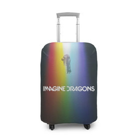 Чехол для чемодана 3D с принтом Imagine Dragons в Санкт-Петербурге, 86% полиэфир, 14% спандекс | двустороннее нанесение принта, прорези для ручек и колес | demons | evolve | mirrors | radioactive | драконы | космос | музыка | нло | ночь | поп | радуга | рок | свет