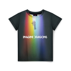 Детская футболка 3D с принтом Imagine Dragons в Санкт-Петербурге, 100% гипоаллергенный полиэфир | прямой крой, круглый вырез горловины, длина до линии бедер, чуть спущенное плечо, ткань немного тянется | demons | evolve | mirrors | radioactive | драконы | космос | музыка | нло | ночь | поп | радуга | рок | свет