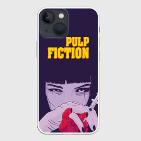 Чехол для iPhone 13 mini с принтом Бульварное чтиво в Санкт-Петербурге,  |  | pulp fiction | адреналин | криминальное чтиво | миа уоллес | мия | сердце | укол