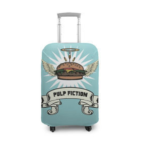 Чехол для чемодана 3D с принтом Четвертьфунтовый чизбургер в Санкт-Петербурге, 86% полиэфир, 14% спандекс | двустороннее нанесение принта, прорези для ручек и колес | big kahuna | pulp fiction | винсент вега | гамбургер | джулс виннфилд | криминальное чтиво