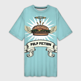 Платье-футболка 3D с принтом Четвертьфунтовый чизбургер в Санкт-Петербурге,  |  | big kahuna | pulp fiction | винсент вега | гамбургер | джулс виннфилд | криминальное чтиво