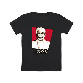 Детская футболка хлопок с принтом Stalin KGB в Санкт-Петербурге, 100% хлопок | круглый вырез горловины, полуприлегающий силуэт, длина до линии бедер | 