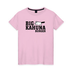 Женская футболка хлопок с принтом Big Kahuna в Санкт-Петербурге, 100% хлопок | прямой крой, круглый вырез горловины, длина до линии бедер, слегка спущенное плечо | pulp fiction | биг кахуна | бургер | винсент вега | гавайский бургер | джулс виннфилд