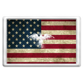 Магнит 45*70 с принтом Флаг США с белым орлом в Санкт-Петербурге, Пластик | Размер: 78*52 мм; Размер печати: 70*45 | usa | америка | американец | америки | звездно полосатый | необычный | нью йорк | орел | соединенные | сша | флаг | штаты | янки
