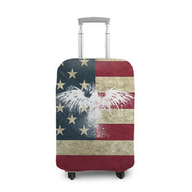 Чехол для чемодана 3D с принтом Флаг США с белым орлом в Санкт-Петербурге, 86% полиэфир, 14% спандекс | двустороннее нанесение принта, прорези для ручек и колес | usa | америка | американец | америки | звездно полосатый | необычный | нью йорк | орел | соединенные | сша | флаг | штаты | янки