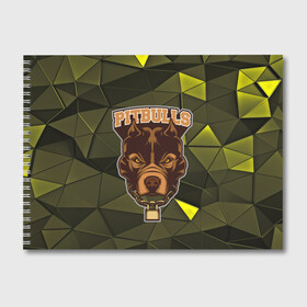 Альбом для рисования с принтом Pitbulls в Санкт-Петербурге, 100% бумага
 | матовая бумага, плотность 200 мг. | dog | pitbulls | абстракция | геометрия | животные | собака | треугольники | цепь