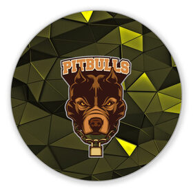 Коврик круглый с принтом Pitbulls в Санкт-Петербурге, резина и полиэстер | круглая форма, изображение наносится на всю лицевую часть | dog | pitbulls | абстракция | геометрия | животные | собака | треугольники | цепь