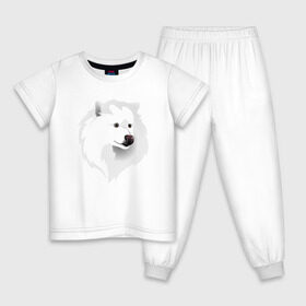 Детская пижама хлопок с принтом Самоед в Санкт-Петербурге, 100% хлопок |  брюки и футболка прямого кроя, без карманов, на брюках мягкая резинка на поясе и по низу штанин
 | ездовая собака | ес | лайка | самоедская собака