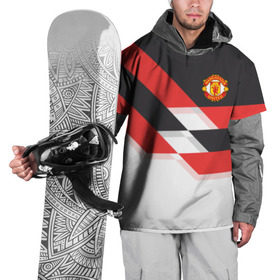 Накидка на куртку 3D с принтом Manchester United - Stripe в Санкт-Петербурге, 100% полиэстер |  | manchester united | stripe | манчестер юнайтед | футбол