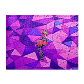 Обложка для студенческого билета с принтом Фламинго в Санкт-Петербурге, натуральная кожа | Размер: 11*8 см; Печать на всей внешней стороне | Тематика изображения на принте: bird | flyer | fowl | poultry | seabird | triangle | абстракция | животные | птицы | текстуры | тренд | треугольники | фламинго