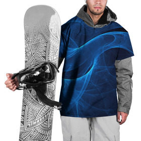 Накидка на куртку 3D с принтом Дым в Санкт-Петербурге, 100% полиэстер |  | волна | лазер | луч | пламя | синий