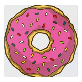 Магнитный плакат 3Х3 с принтом Пончик в Санкт-Петербурге, Полимерный материал с магнитным слоем | 9 деталей размером 9*9 см | bart | homer | simpsons | барт | гомер | еда | мульт | мультфильм | пончик | симпсоны | спрингфилд